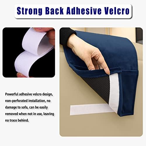 Velvet Recliner Headrest Pillow, Non-Slip Neck Support, Navy