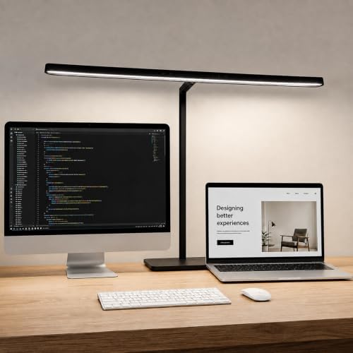 LED Desk Lamp for Home Office,Eye-Caring 18W Touch Desk Light,Black