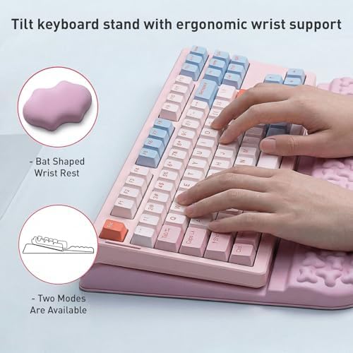Keyboard Stand with Wrist Rest, Pumpkin Mouse Pad & Bat Wrist Rest