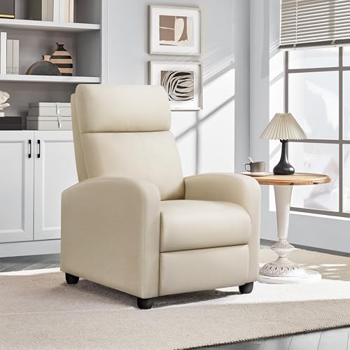 Yaheetech Recliner Chair with 3 Adjustable Angles Living Room Chairs Beige