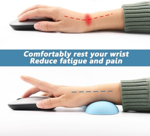Ergonomic Mouse Wrist Rest Pad, Small Gel Mouse Keyboard Support Cushion Non-Slip Base, for Easy Typing and Wrist Pain Relief Office Computer, Laptop, PC Gaming (Blue)