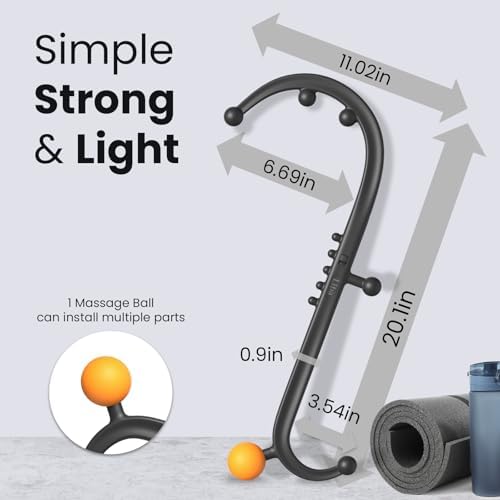 LiBa Trigger Point Massage Tool 11-Node, Collapsible S/C Curve