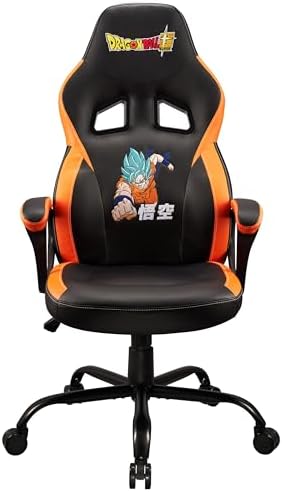 Subsonic Dragon Ball Z, Gaming or Office Chair, DBZ Pop Gaming Chair for Teens and Adults, Comfortable Swing Chair, Integrated Headrest and Armrest, Ergonomic Backrest, Adjustable, Black