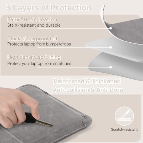 15-16 inch Laptop Sleeve Case with Stand for MacBook Pro 16/Air 15