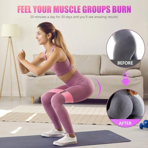Resistance Bands for Working Out, Exercise Workout Bands for Women & Men, 5 Levels Elastic Stretch Bands for Exercise with Carry Bag for Physical Therapy, Home Fitness, Strength Training, Yoga