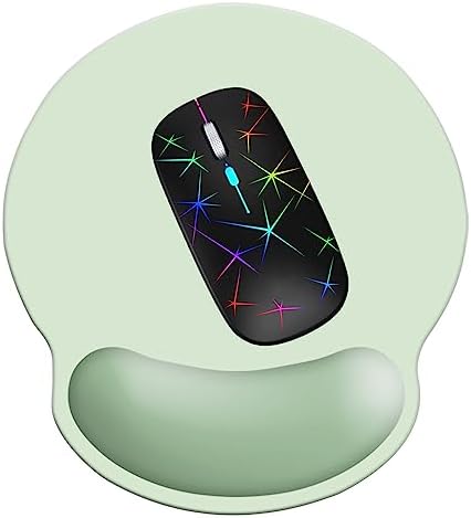 Wrist Rest Support Mouse Pad,Ergonomic Memory Foam Mouse Mat 9x10in Non-Slip Rubber Base Pain Relief Mousepad for Computer, Laptop(Light Green Foam)
