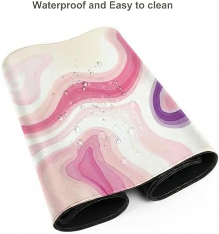 Large Gaming Mouse Pad 31.5x15.7 Inch, Pink Abstract Desk Mat Cute