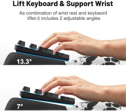 Keyboard Stand with Wrist Rest，Ergonomic Keyboard Riser Holder Lifter Tray
