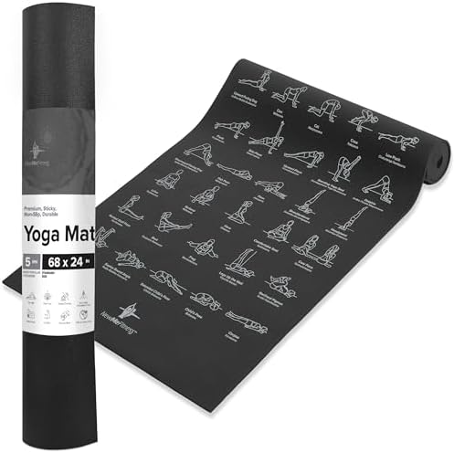 NewMe Fitness Thick Yoga Mat for Women and Men - 5mm Non Slip Pilates Mat