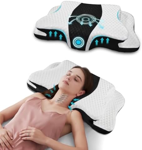 CHxxy Memory Foam Pillows, Cervical Pillow for Neck & Shoulder Pain Relief