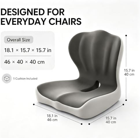 Orthopedic Seat Cushion with Back Support for Car Office Chair