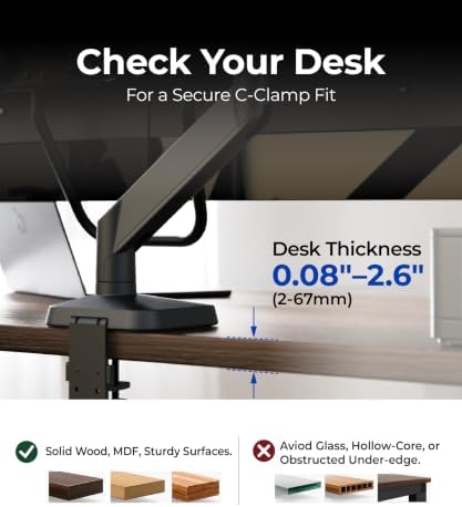 Modernsolid Dual Monitor Arm Desk Mount for Two 17-32 Inch Screens