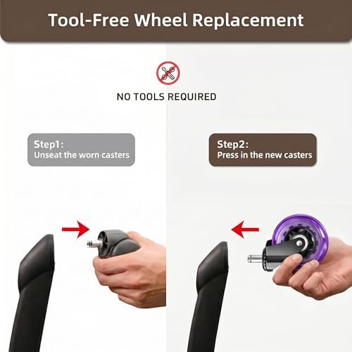 3 Inch Office Chair Wheels, Set of 25 (Purple)