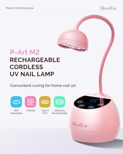 MelodySusie Gooseneck Cordless UV Nail Lamp P-ArtM2 Light for Nail Tips