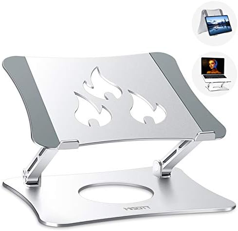 Ergonomic Adjustable Laptop Riser, Computer Stand Laptop Holder Compatible with 10-15.6" Laptops and Tablets (Aluminum, Silver)