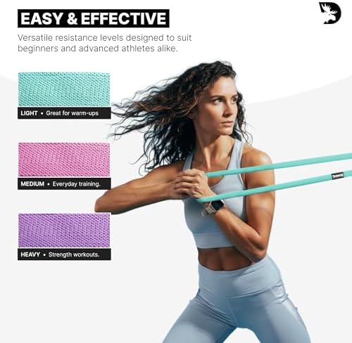 DMoose Fitness Fabric Resistance Bands for Full Body Exercises - Non-Slip Thick Cloth Stretch Band for Squats, Lunges & Bicep Curls - Long Resistance Bands for Working Out - Booty Band for Men & Women