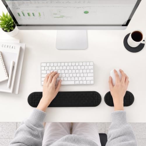 Ergonomic Keyboard Wrist Rest & Mouse Pad with Wrist Rest Set, Black