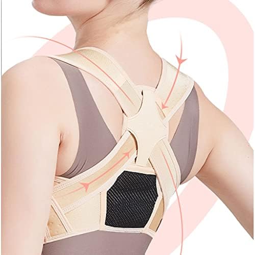 Posture Corrector Adjustable Back Support Belt Spine Shoulder Brace Belts Adult Invisible Hunchback(Beige,L/XL) (D,L/XL)