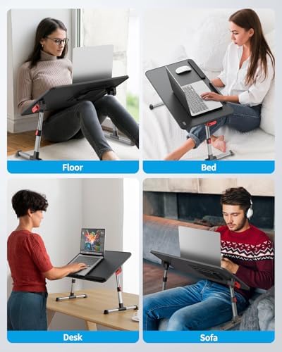 Laptop Desk for Bed with Cooling Fan, SAIJI Lap Desk Tray Table