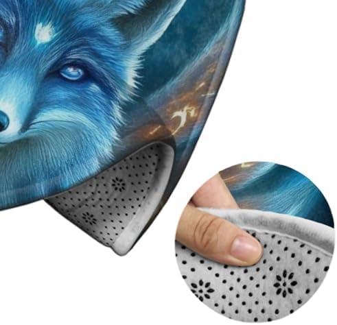 Highly Premium Quality Floor Mat, Office Chair Decor Mat, Room Sofa Yoga Soft Round Carpet Magical Nine Tailed Fox Art, 60inch