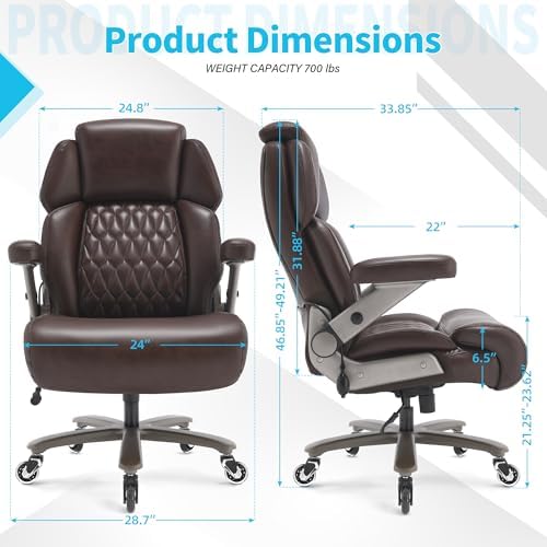 Big and Tall Office Chair 700lbs, Ergonomic High Back Computer Desk Chair