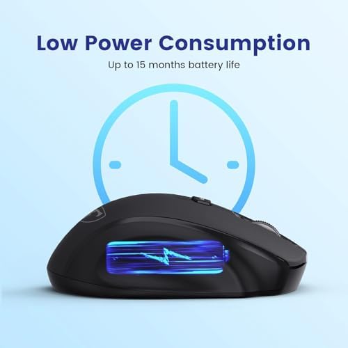 HOTWEEMS Wireless Mouse, D-09 Computer Mouse USB Cordless Mice for Laptop, Ergo Grips, Lightspeed 5-Level 2400 DPI, 16 Months Battery, Portable for PC Mac Chromebook (2Pack)