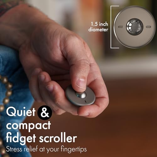 ONO Scroller- Handheld Fidget Toy for Adults | Help Relieve Stress, Anxiety, Tension | Promotes Focus, Clarity | Compact, Portable Design (Natural - Titanium)
