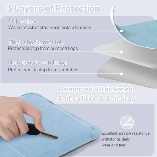 15-16 inch Laptop Sleeve Case with Stand for MacBook Pro 16/Air 15