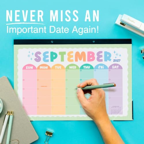 Large Desk Calendar 2027 - Desktop Calendar 2027-2028