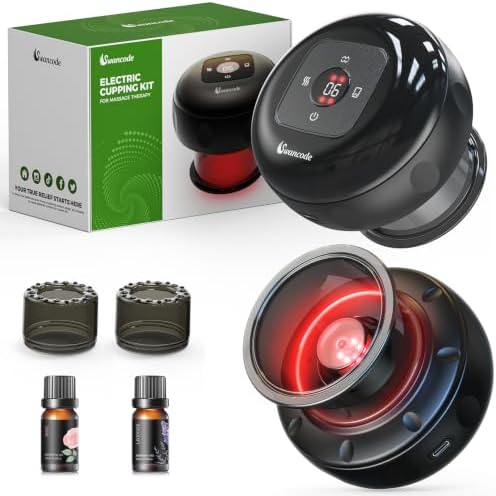 2 Pack Smart Cupping Therapy Set with Red Light, Heat & Suction