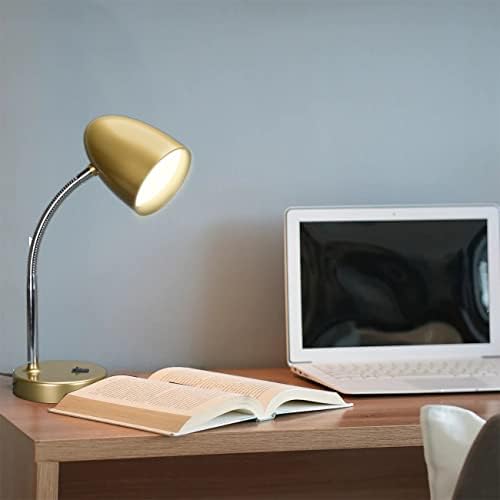 E ENERGETIC LIGHTING LED Desk Lamp, 3.5W 240LM 4000K Cool White Study Lamps for Bedroom and Office, Eye Protection, ETL Listed, Gold Table lamp