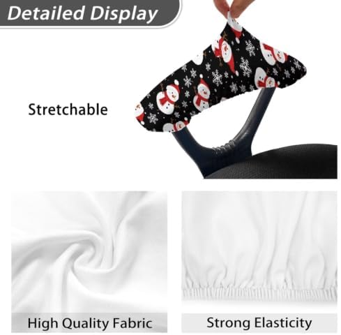 2 Pcs Office Chair Armrest Covers, Snowman Snowflake Print Removable Stretchable Office Chair Arm Covers, Soft Comfort Office Chair Arm Rest Covers, Christmas Home Decorations