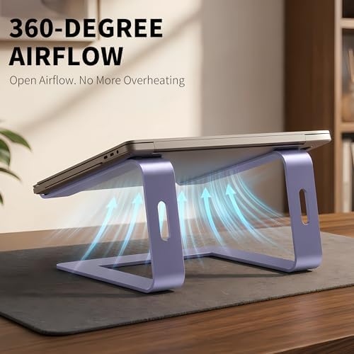 Orionstar Ergonomic Laptop Stand, Aluminum Riser, 10-15.6",Purple
