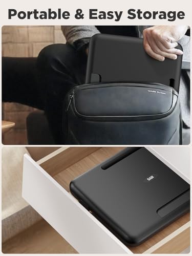 SAIJI Height & Tilt Adjustable Lap Desk, Portable Laptop Stand for Bed