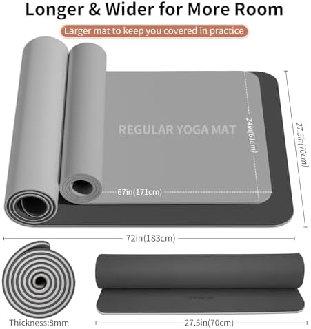 8mm Thick Yoga Mat Non Slip for Women Men