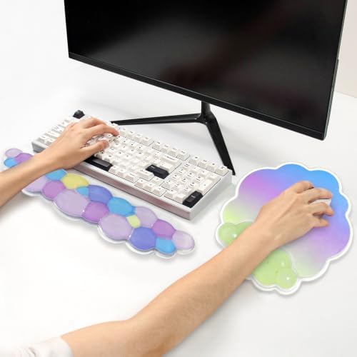 Gel Cloud Wrist Rest and Mouse Pad Support Set - Office Accessories