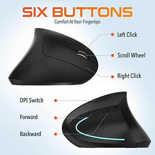 Delton Ergonomic Vertical Rechargeable Wireless Mouse