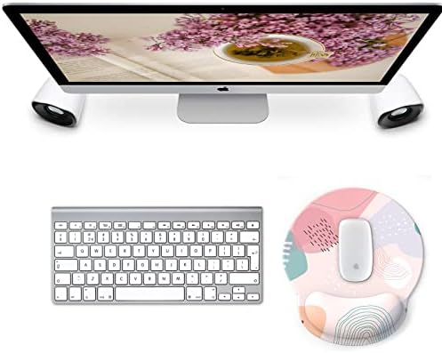 eulps Mouse Pad with Wrist Rest, Comfortable Computer Mousepad with Gel Wrist Support Smooth Surface and Non-Slip PU Base for Pain Relief, Laptop, Office & Home (Floral Fantasy)