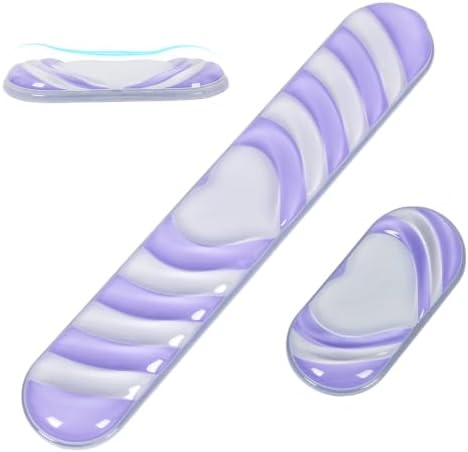 L-SPOUTTO Purple Cute Ergonomic Gel Wrist Rest for Mouse and Keyboard,Heart