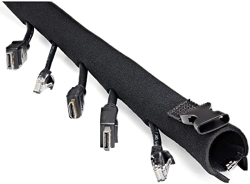StarTech 40" (1m) Neoprene Cable Management Sleeve, Black (WKSTNCMZP)