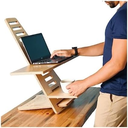 Sleekform Saint John Standing Desk Converter, Adjustable Height Sit-Stand