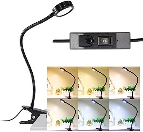 Office Table Lamp Adjustable Eye Protection Reading Table Light, Led Clip Desk Light, USB Connection, Reading Light and Eye Protection Table Lamp for Bedside, Office, Bedroom (Black)