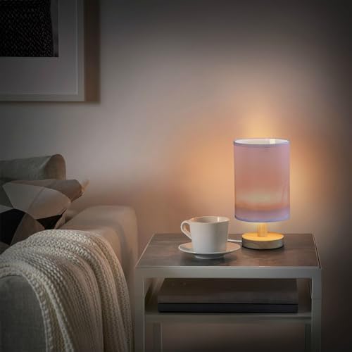 ALAZA Lavender Color Decor Bedside Table Lamp with USB Port for Bedroom Nightstand Office Desk LED Bulb Included