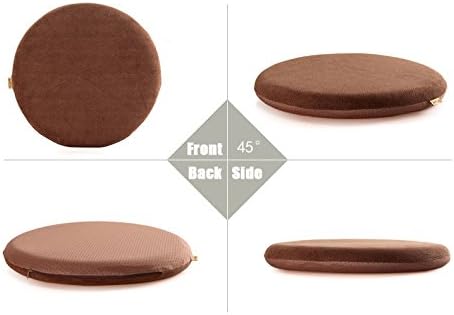 Sigmat Memory Foam Seat Cushion Anti-Slip Soft Round Stool Cushion Chair Pad 15 Inch Camel