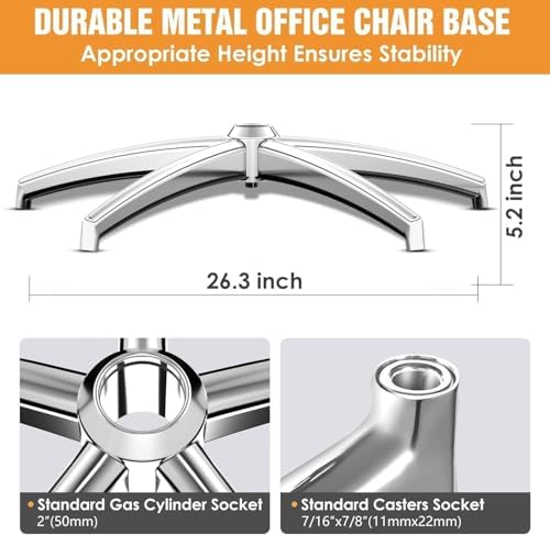 Office Chair Base Replacement (3300 lbs) - Heavy Duty Alloy, Universal Fit