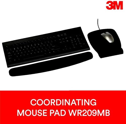 3M Antimicrobial Foam Mouse Pad with Wrist Rest, 8.62 x 6.75, Black