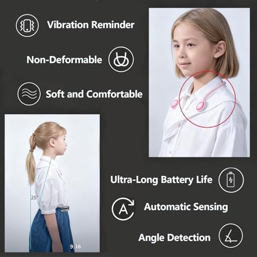 Intelligent Posture Corrector and Trainer for Women and Men, Rechargeable Silicone Automatic Induction Back Posture Corrector with Hunchback Monitoring for Adults and Children