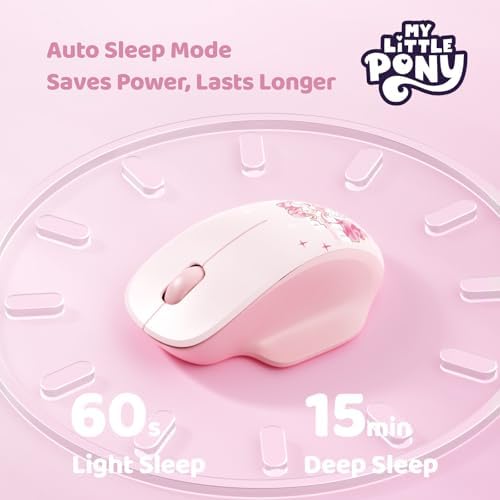 My Little Pony Silent Wireless Mouse -M06 Fluttershy Bluetooth & 2.4G Silent Mouse, 1600 DPI Cute Computer Mouse for Laptop, Mac, PC, Aesthetic Desk Accessories Gift for Fans, Women (Cream)