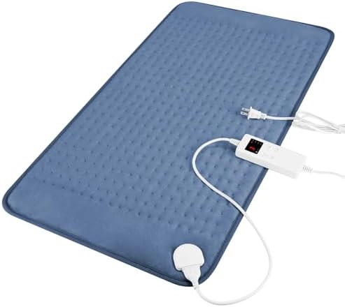 Heating Pad for Pain Relief and Cramps, 6 Heating & 4 Timer Setting, Auto-Off, Machine Washable, Moist Dry Heat Options, Gifts for Women