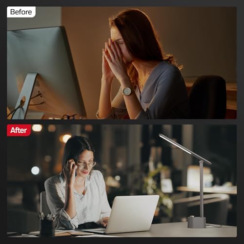 Honeywell LED Desk Lamp, Sunturalux™ Grey Desk Lamps for Home Office USB